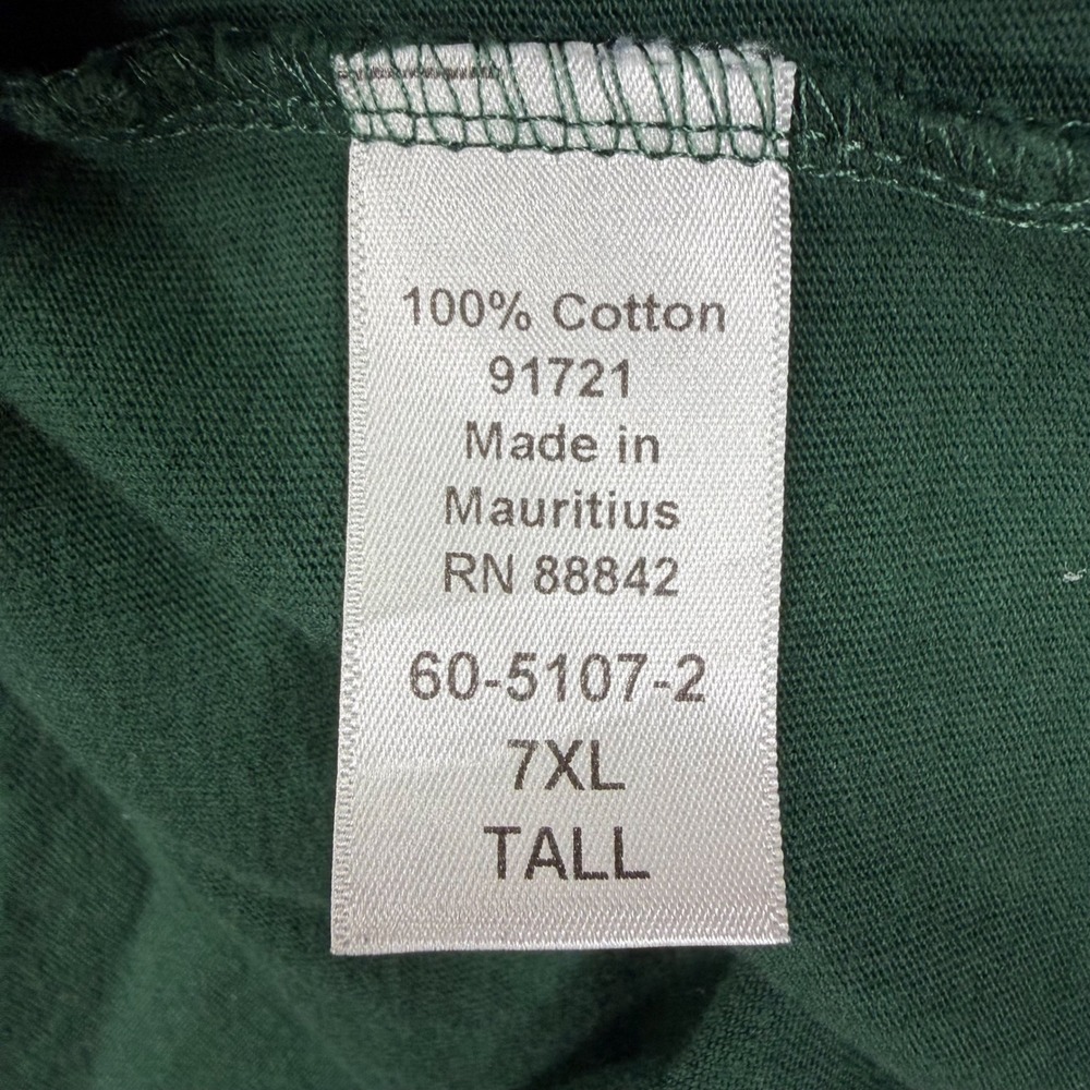 KingSize Mens T-Shirt Tall Fit Green Long Sleeve Pocket Tee 7XL‎ Tall - Picture 5 of 7